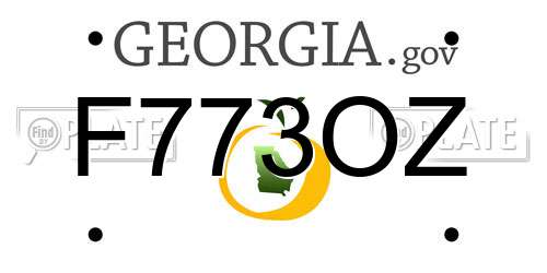 F773OZ Georgia License Plate