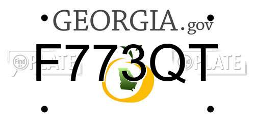 F773QT Georgia License Plate