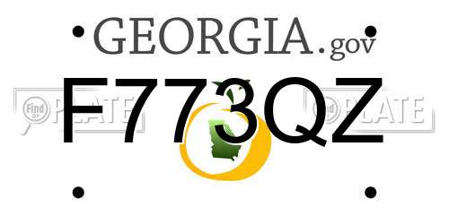 F773QZ Georgia License Plate