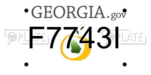 F7743I Georgia License Plate
