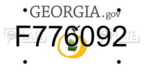 F776092 Georgia License Plate