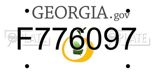 F776097 Georgia License Plate