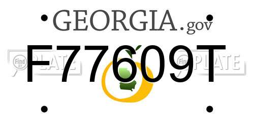 F77609T Georgia License Plate