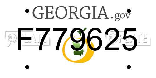 F779625 Georgia License Plate