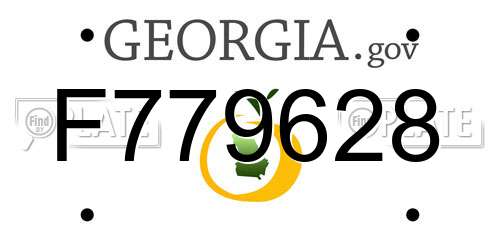 F779628 Georgia License Plate