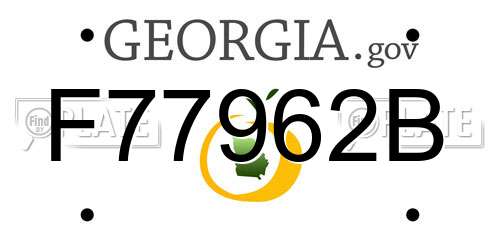 F77962B Georgia License Plate