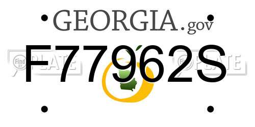 F77962S Georgia License Plate