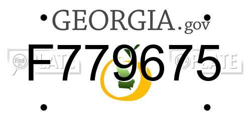 F779675 Georgia License Plate