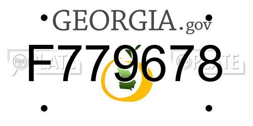 F779678 Georgia License Plate