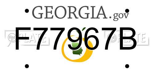 F77967B Georgia License Plate