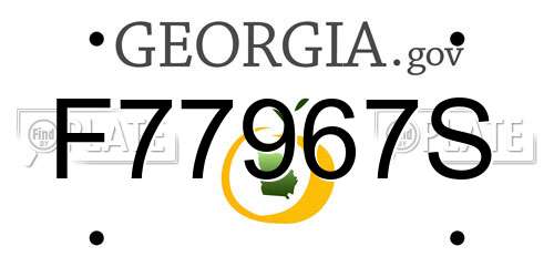 F77967S Georgia License Plate