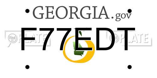 F77EDT Georgia License Plate