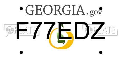 F77EDZ Georgia License Plate