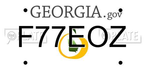F77EOZ Georgia License Plate