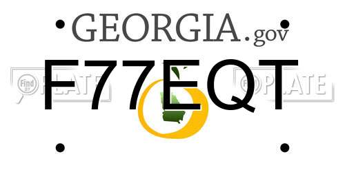 F77EQT Georgia License Plate