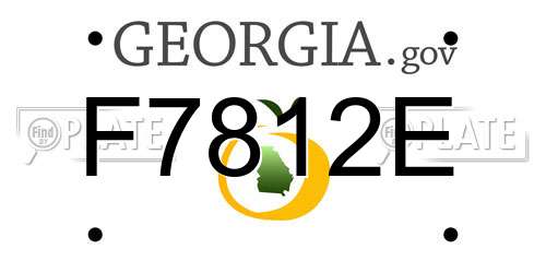 F7812E Georgia License Plate