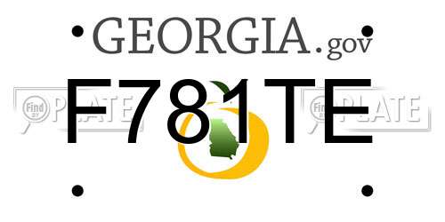 F781TE Georgia License Plate
