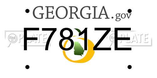 F781ZE Georgia License Plate