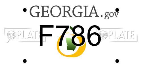 F786 Georgia License Plate