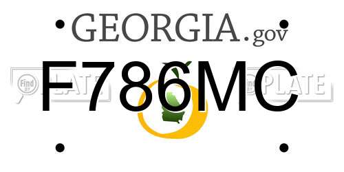 F786MC Georgia License Plate