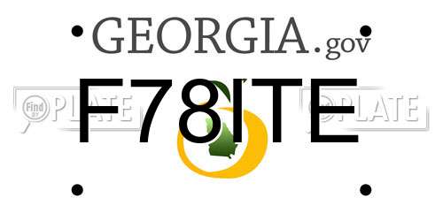 F78ITE Georgia License Plate