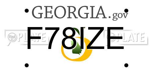 F78IZE Georgia License Plate