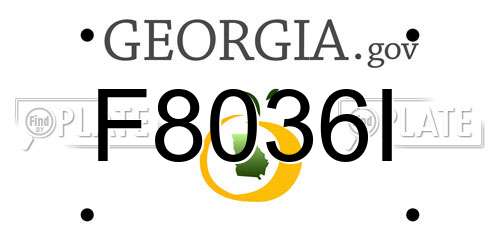 F8036I Georgia License Plate