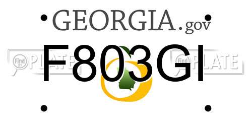 F803GI Georgia License Plate