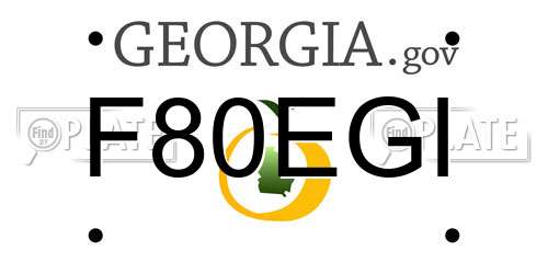 F80EGI Georgia License Plate
