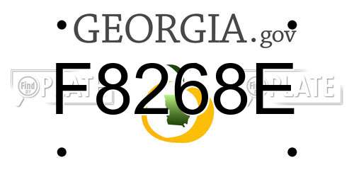 F8268E Georgia License Plate