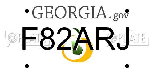 F82ARJ Georgia License Plate