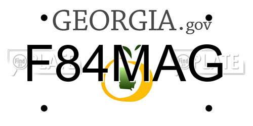 F84MAG Georgia License Plate