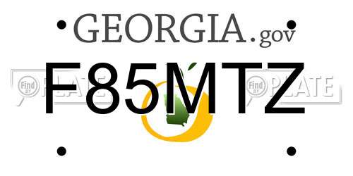 F85MTZ Georgia License Plate