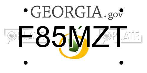 F85MZT Georgia License Plate