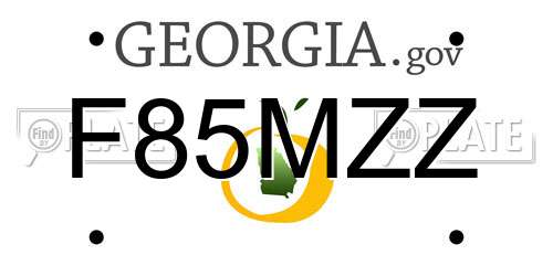 F85MZZ Georgia License Plate