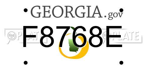 F8768E Georgia License Plate