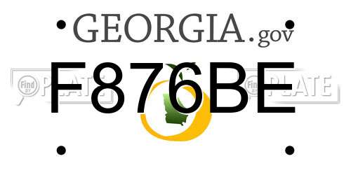F876BE Georgia License Plate
