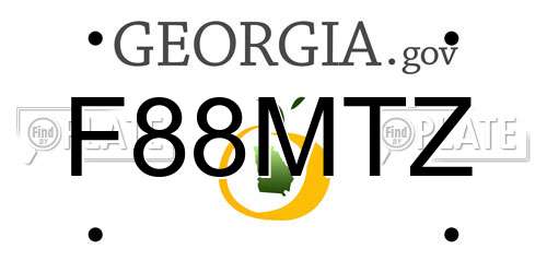 F88MTZ Georgia License Plate