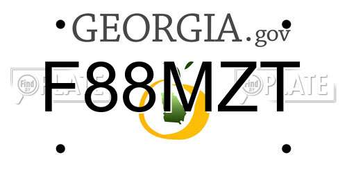 F88MZT Georgia License Plate