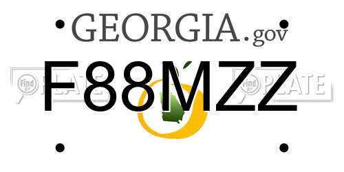 F88MZZ Georgia License Plate