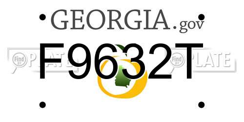 F9632T Georgia License Plate