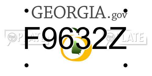 F9632Z Georgia License Plate