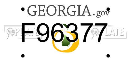 F96377 Georgia License Plate