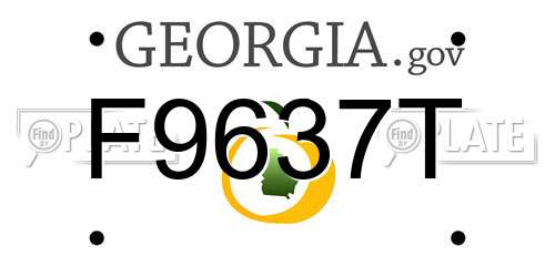 F9637T Georgia License Plate