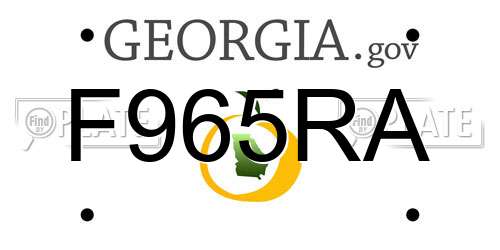 F965RA Georgia License Plate
