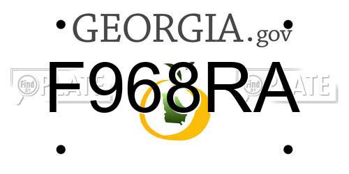 F968RA Georgia License Plate