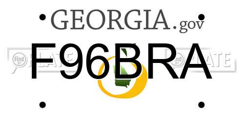 F96BRA Georgia License Plate