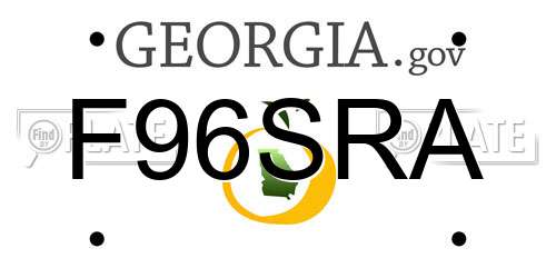 F96SRA Georgia License Plate