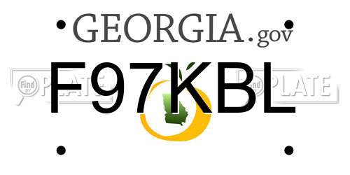 F97KBL Georgia License Plate