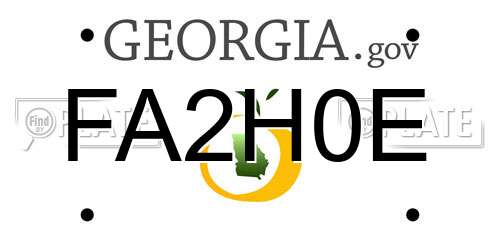 FA2H0E Georgia License Plate